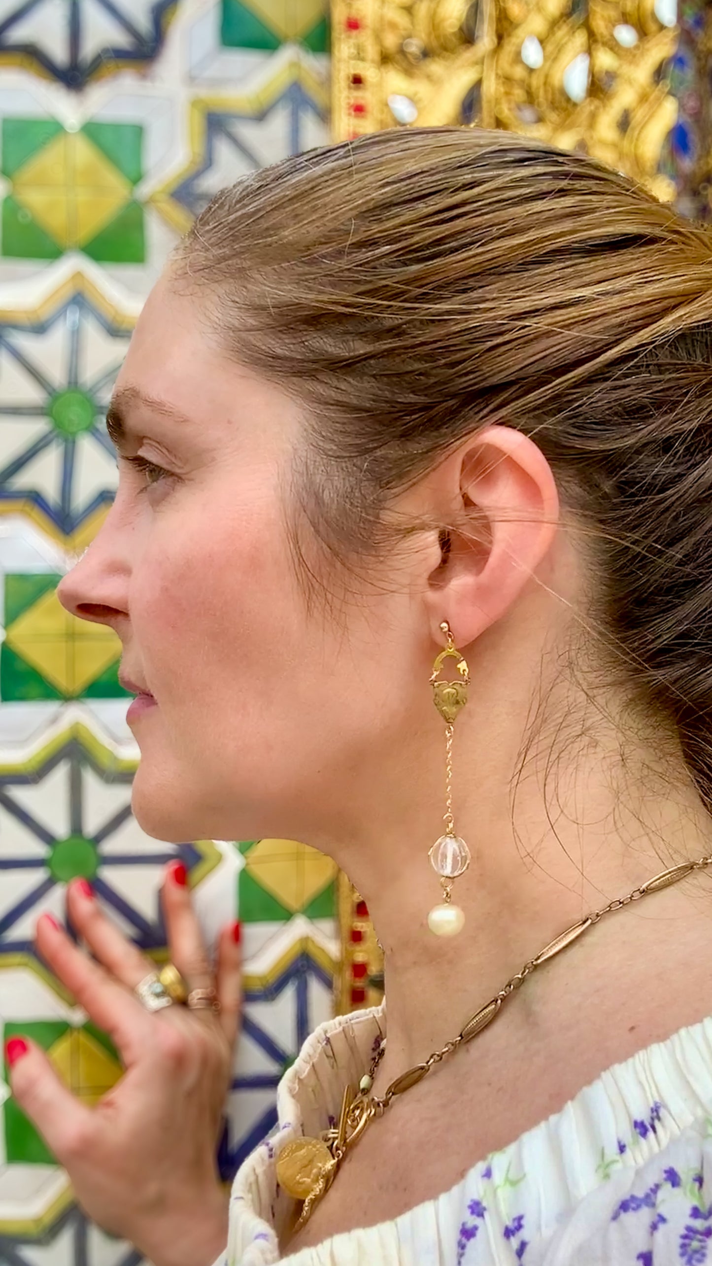 Pendants cœurs de chapelet et perles - blissparis