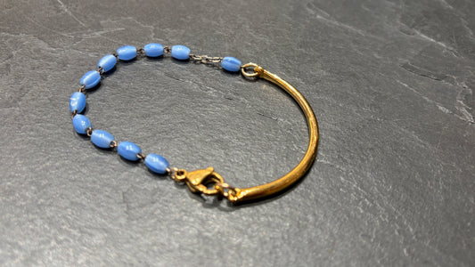 Bracelet chapelet bleu