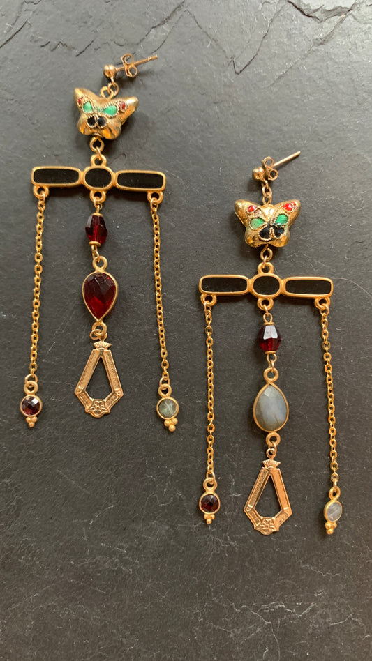 Pendants papillons et pierres fines - blissparis