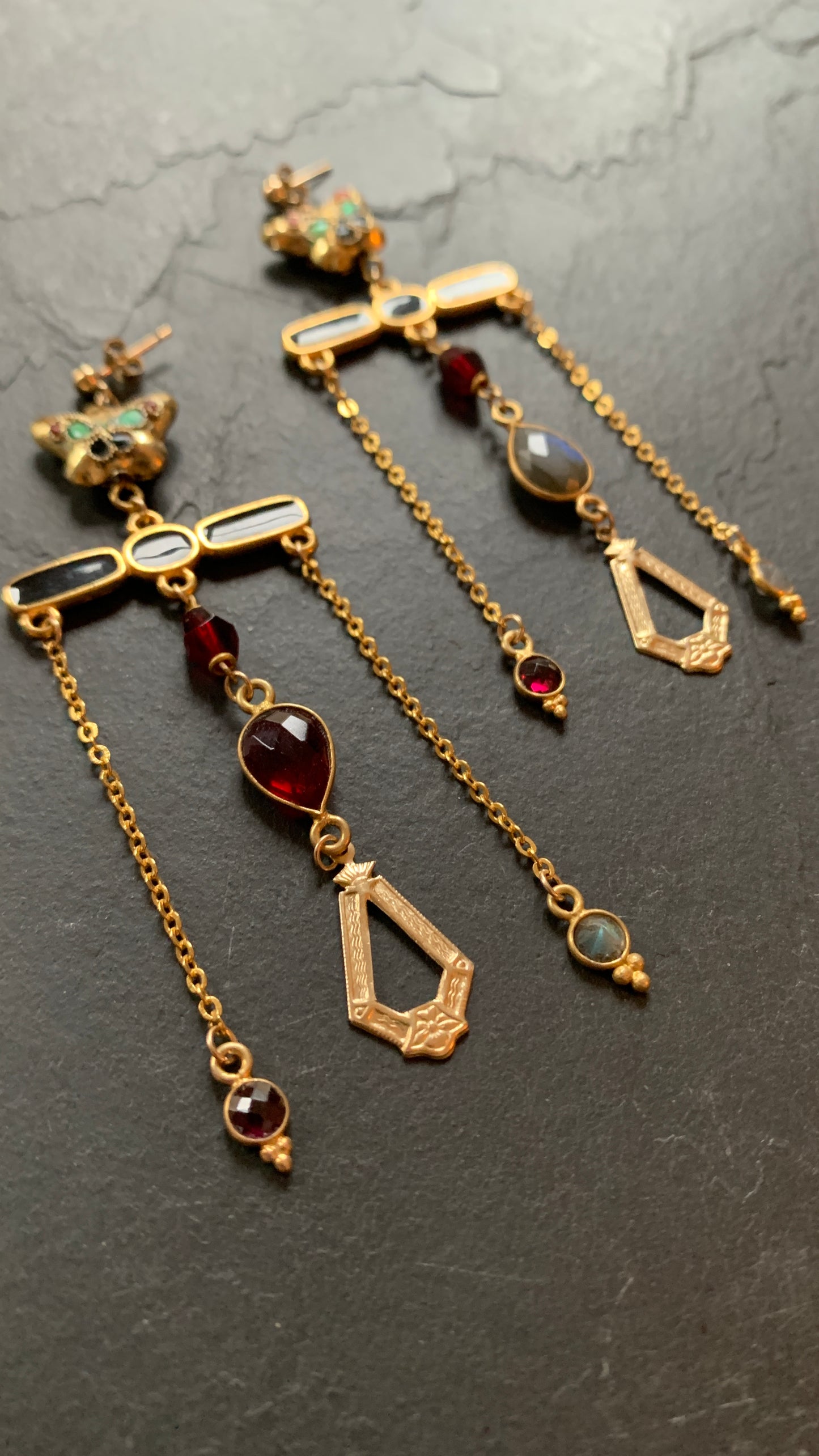 Pendants papillons et pierres fines - blissparis