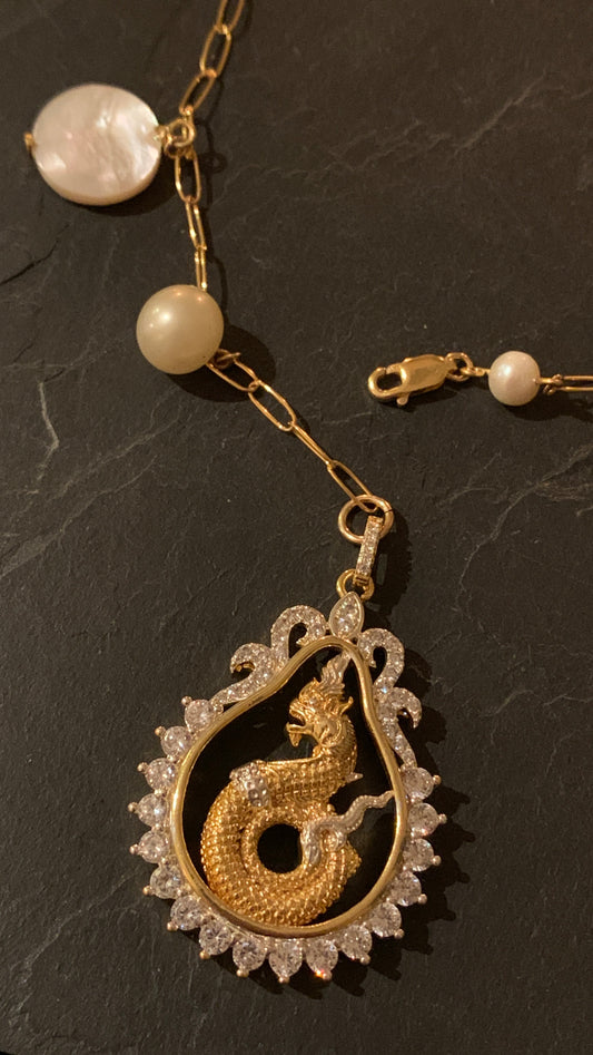 Collier Naga et perles - blissparis