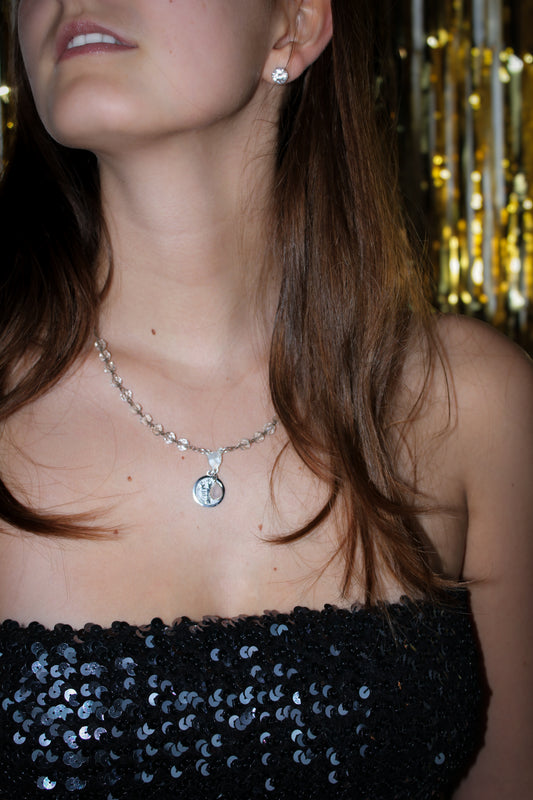 SCORPION . Collier chapelet , nacre et quartz rose - blissparis