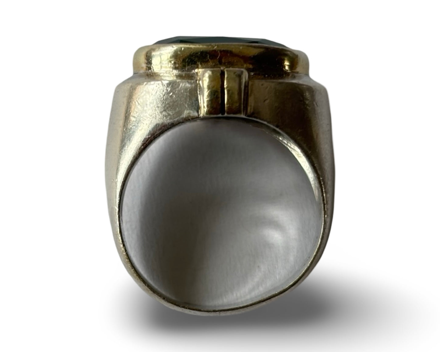 Bague argent et cabochon vert - blissparis