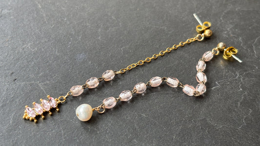 Pendants chapelet, chute de chaîne , strass et perle - blissparis