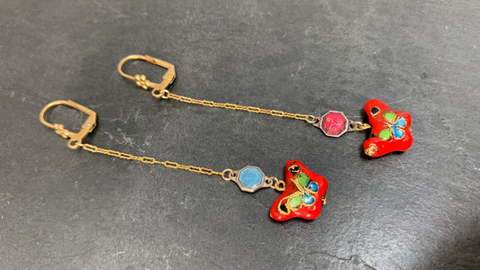 Pendants papillons émaillée, émaux bretons - blissparis