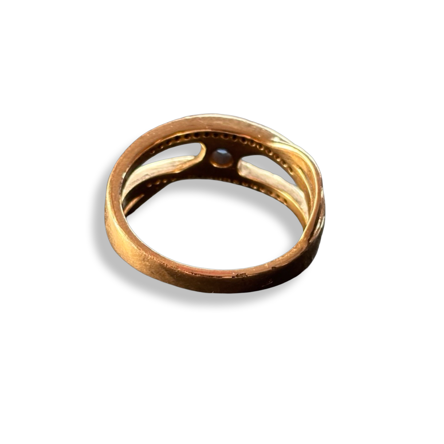 Bague vintage et strass bleu