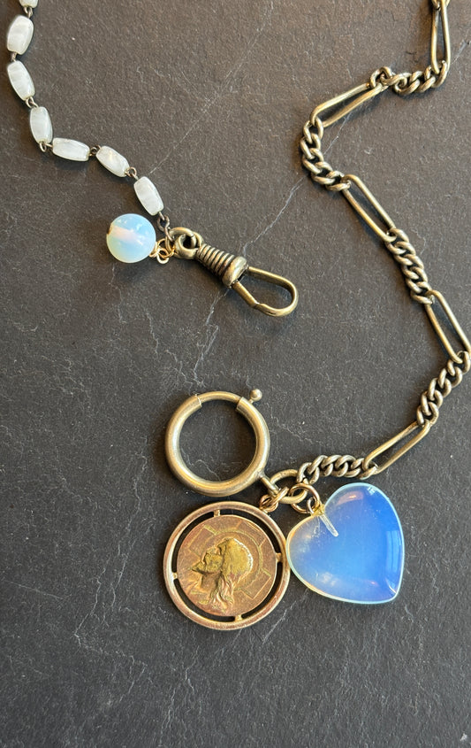 Chaîne de montre, chapelet et médailles anciennes - blissparis