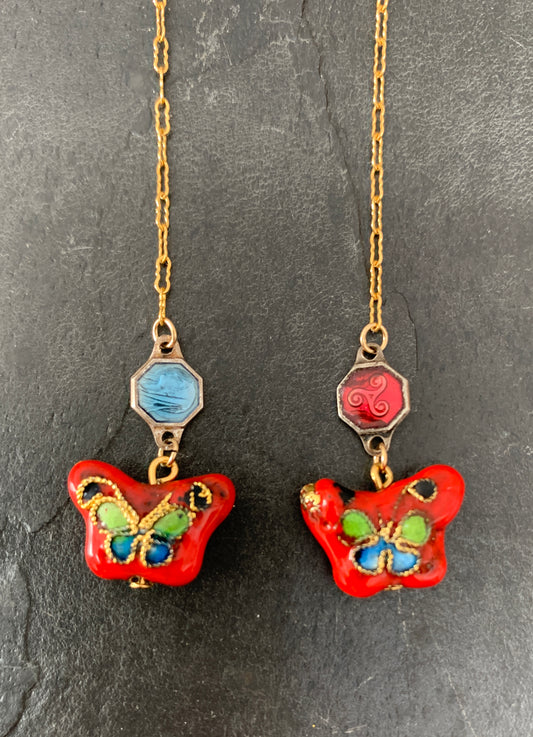 Pendants papillons émaillée, émaux bretons - blissparis