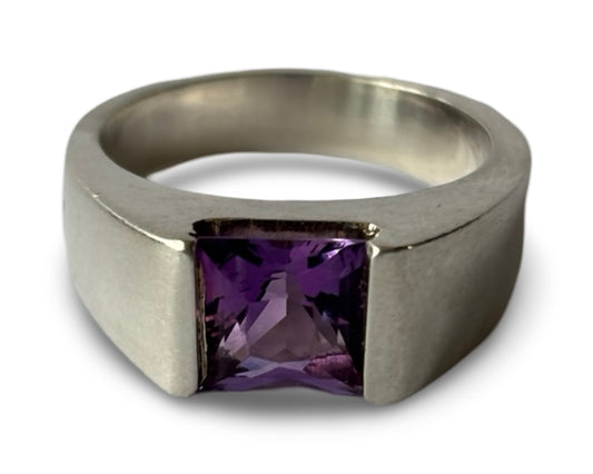 Bague en argent et améthyste - blissparis