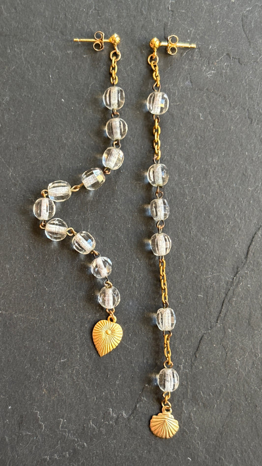 Pendants en perles de verre et cœurs - blissparis