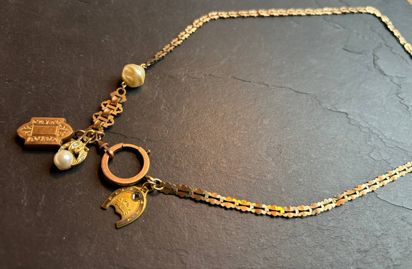 CANCER . Collier chaîne de montre et perles - blissparis