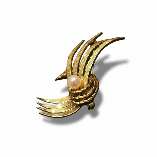 Broche années 60 plaquée or