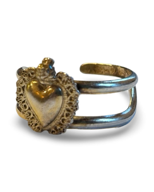 Bague en vermeil, Sacré Coeur florentin - blissparis