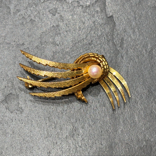Broche années 60 plaquée or