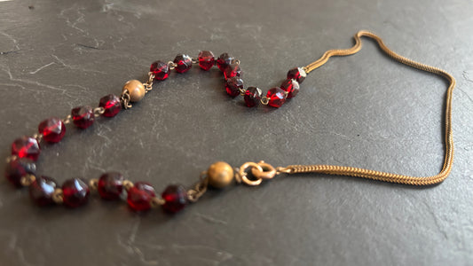 Collier chapelet grenat - blissparis