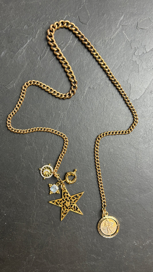 VERSEAU . Chaîne ancienne , étoile et médailles - blissparis