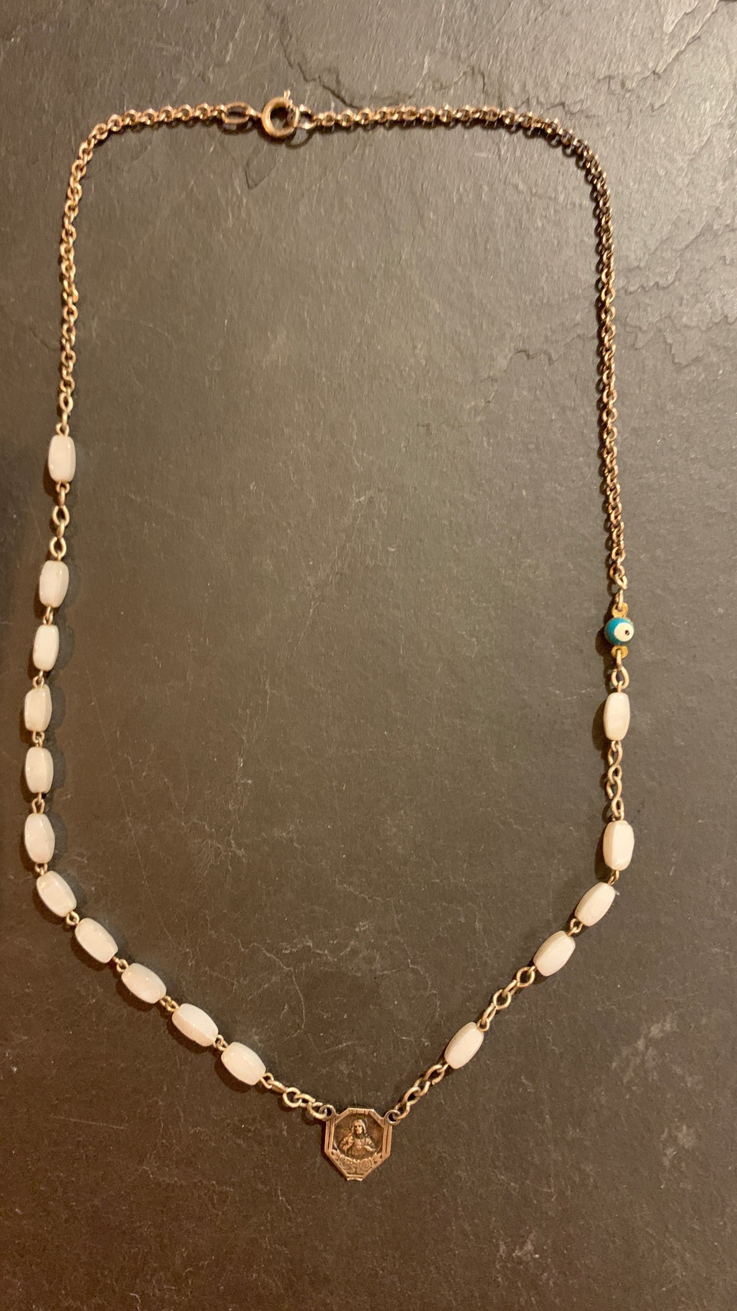 Collier chapelet blanc - blissparis