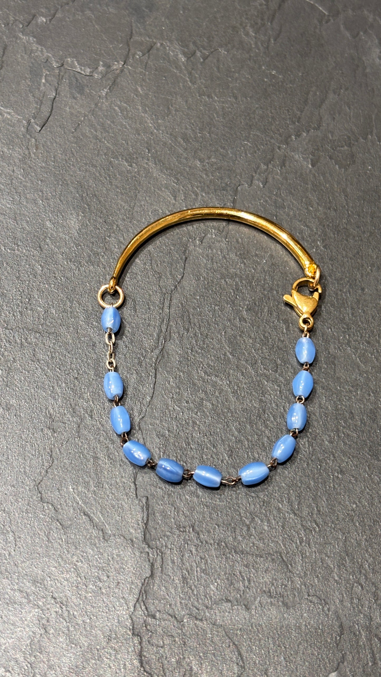 Bracelet chapelet bleu