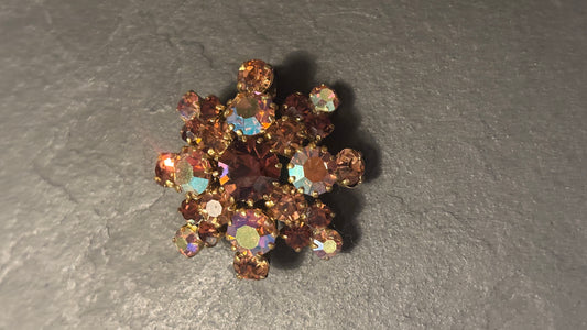 Broche en strass vintage années 60