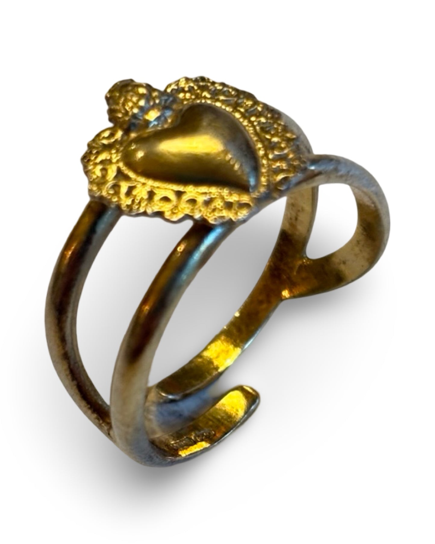 Bague en vermeil, Sacré Coeur florentin - blissparis