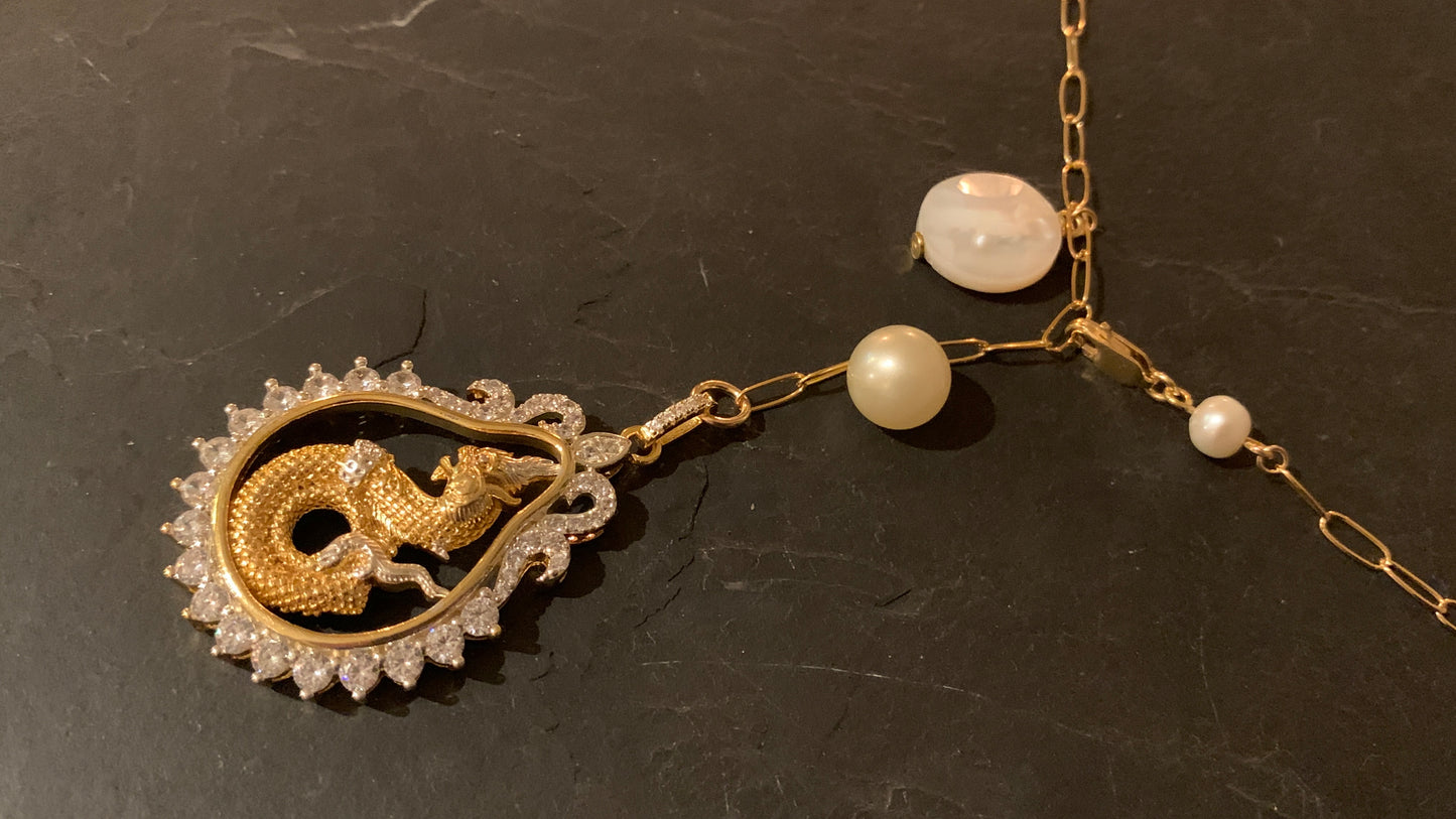 Collier Naga et perles - blissparis