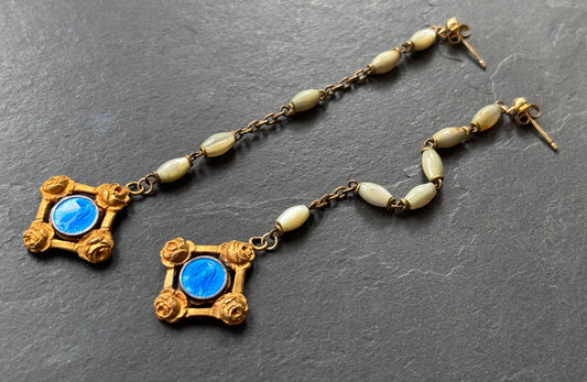 Pendants chapelet de nacre et Sté Thérèse - blissparis