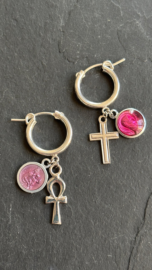 Mini créoles argent et médailles - blissparis