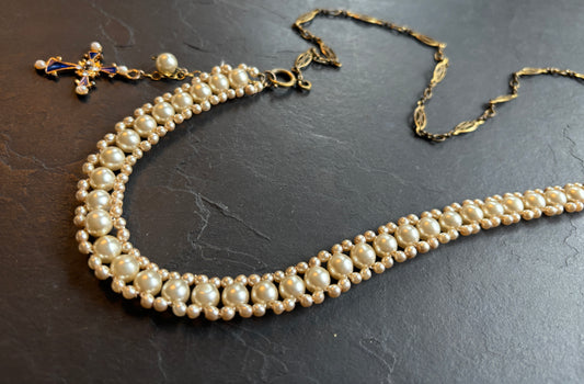 Sautoir de perles et chaîne filigrane - blissparis