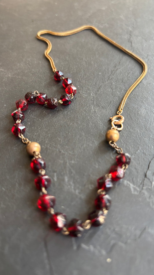 Collier chapelet grenat - blissparis