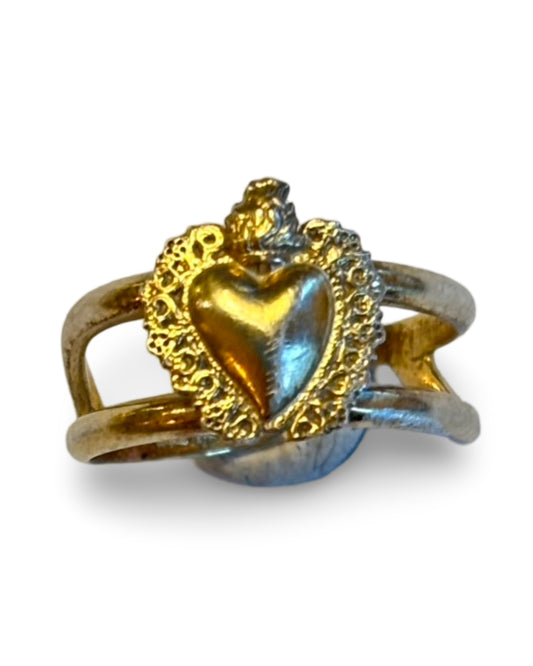 Bague en vermeil, Sacré Coeur florentin - blissparis