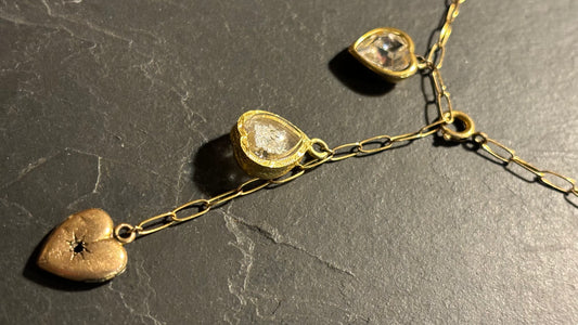 Collier lasso Ganesha et cœurs - blissparis