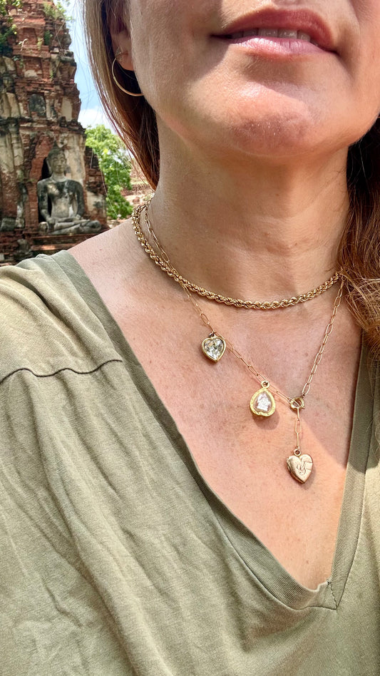 Collier lasso Ganesha et cœurs - blissparis