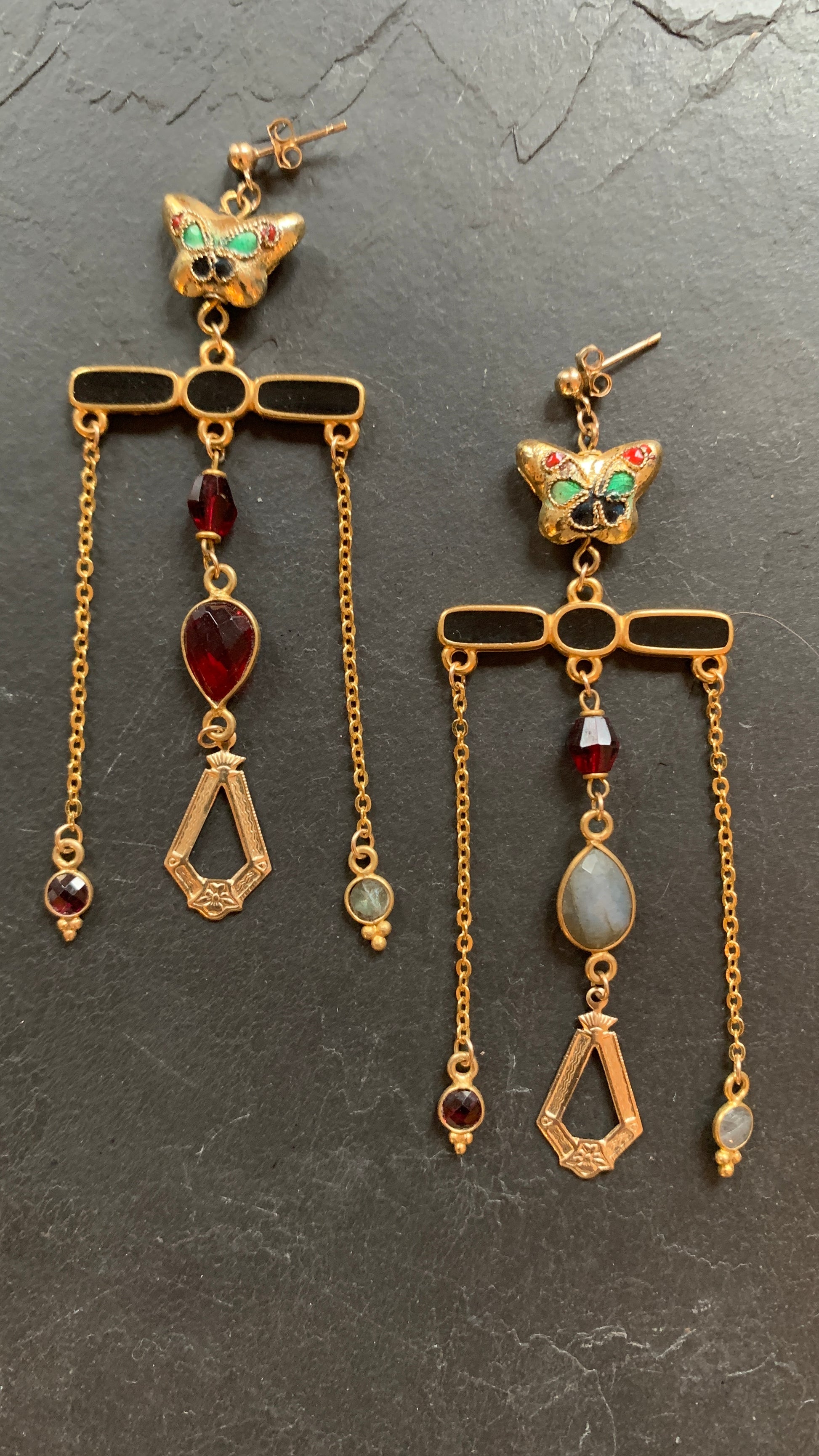 Pendants papillons et pierres fines - blissparis