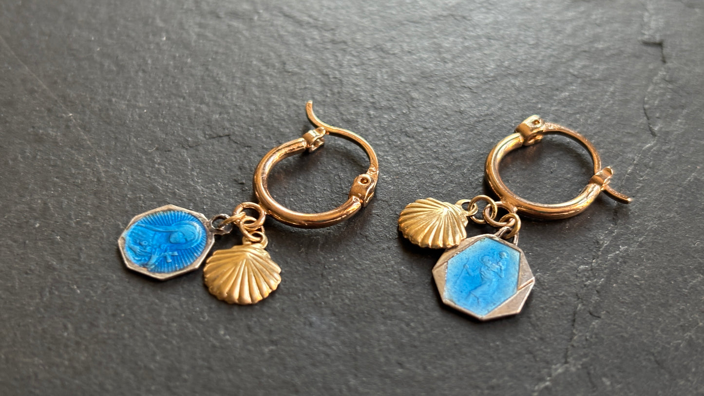 Mini créoles goldfilled et médailles - blissparis