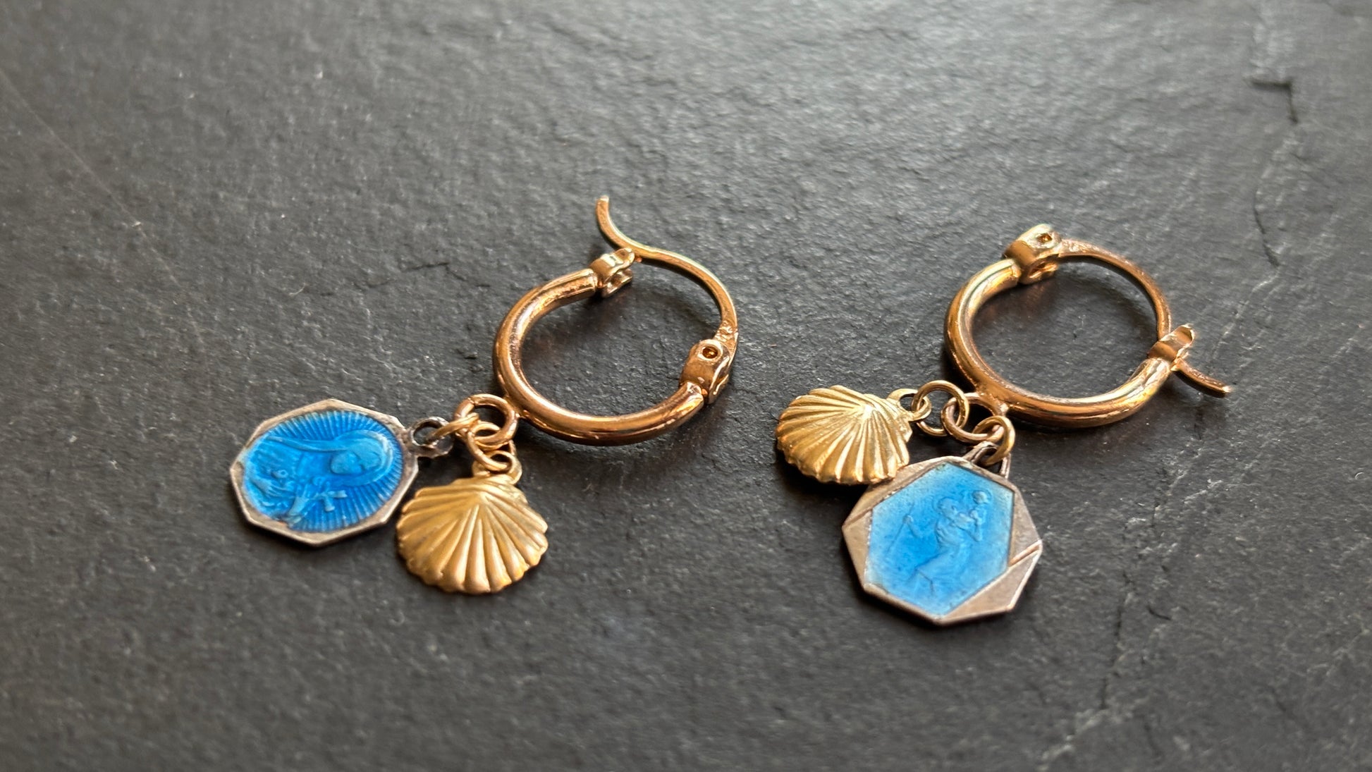 Mini créoles goldfilled et médailles - blissparis