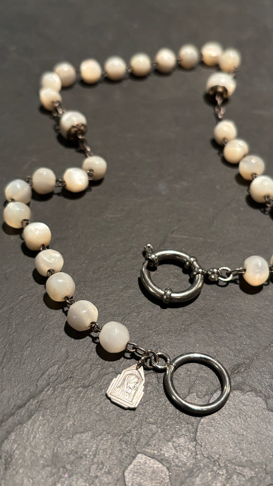 Collier chapelet de nacre ancien - blissparis