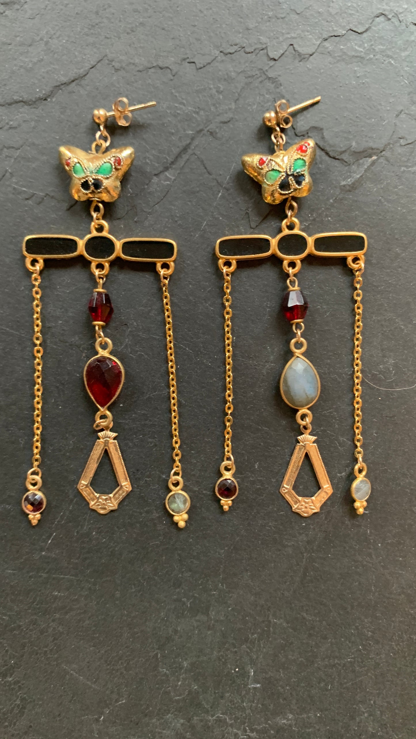 Pendants papillons et pierres fines - blissparis