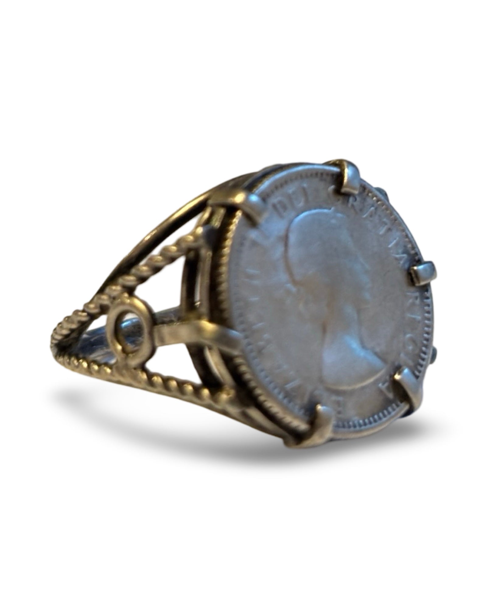 Bague ancienne pièce de Monnaie canadienne - blissparis