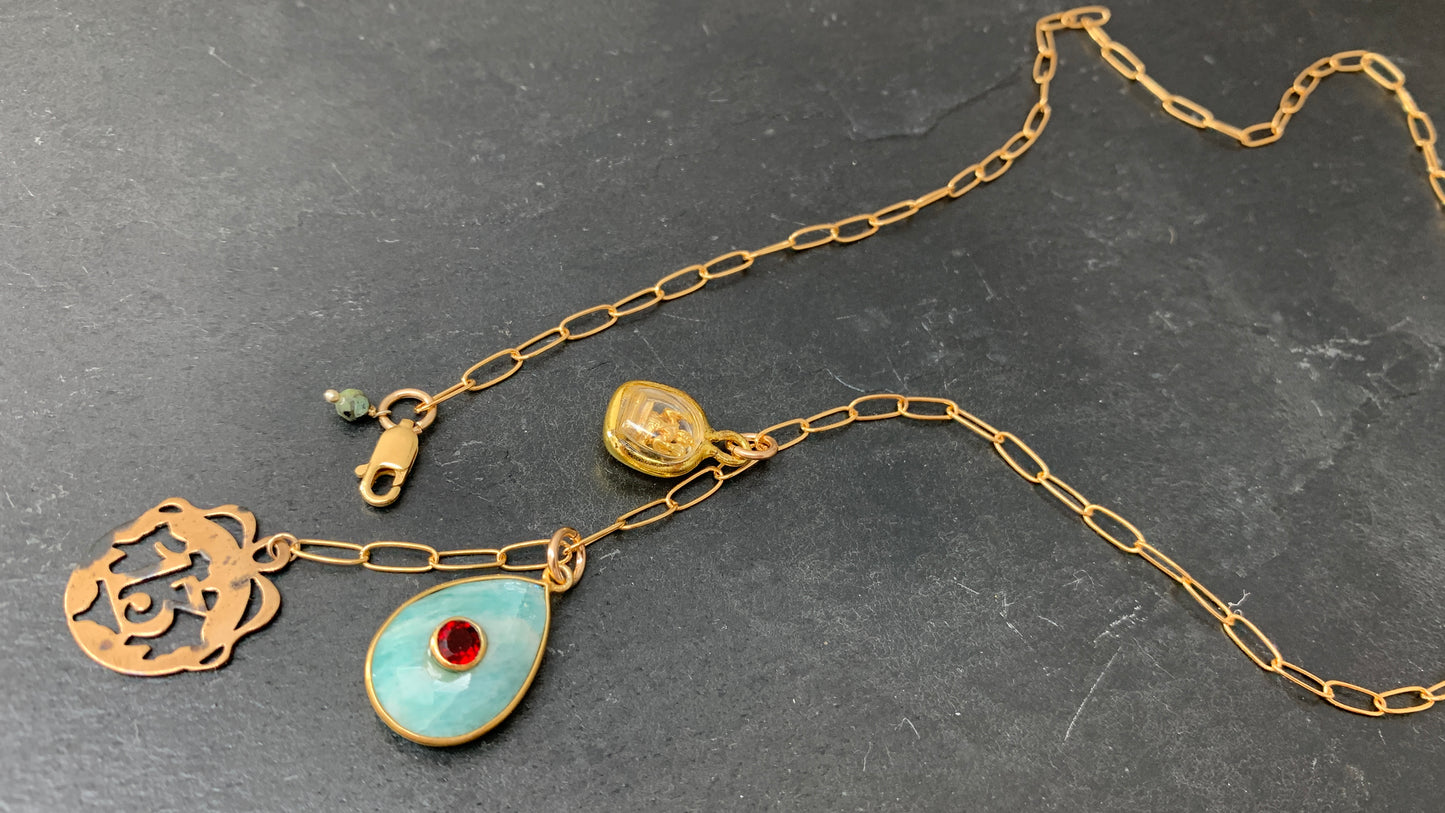 Collier Amazonite, signe 13 et Bhrama - blissparis