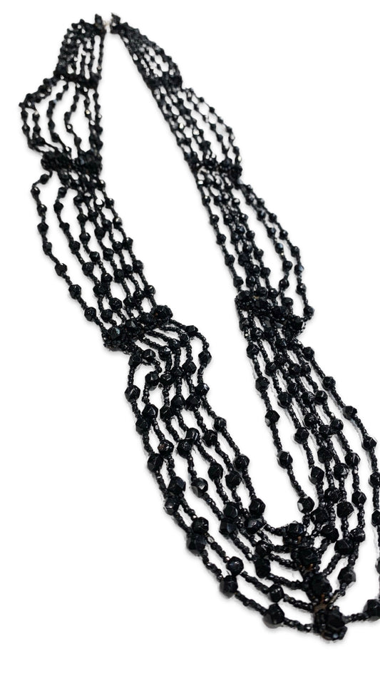 Sautoir 1900 en perles de jais - blissparis