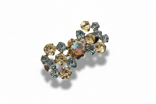 Broche en strass vintage années 40