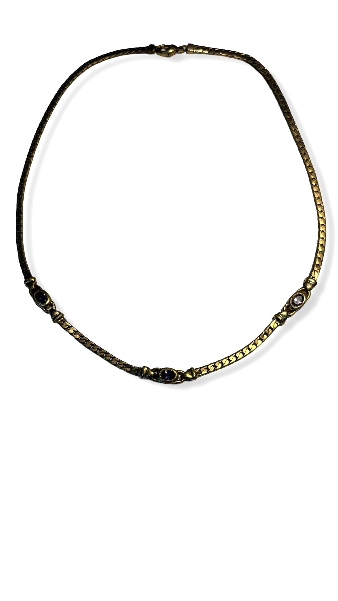 Collier Vintage chaîne et strass - blissparis