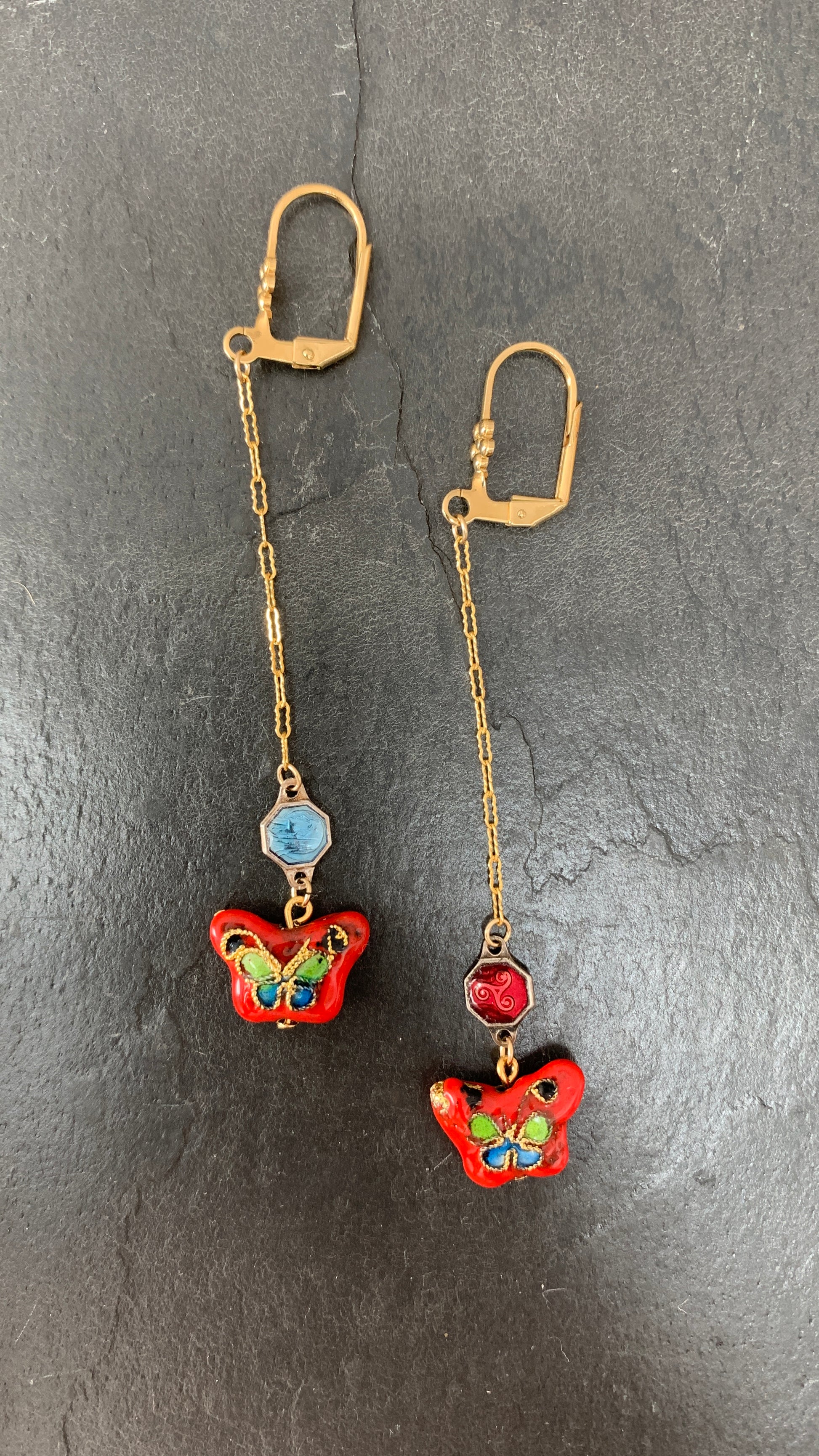 Pendants papillons émaillée, émaux bretons - blissparis