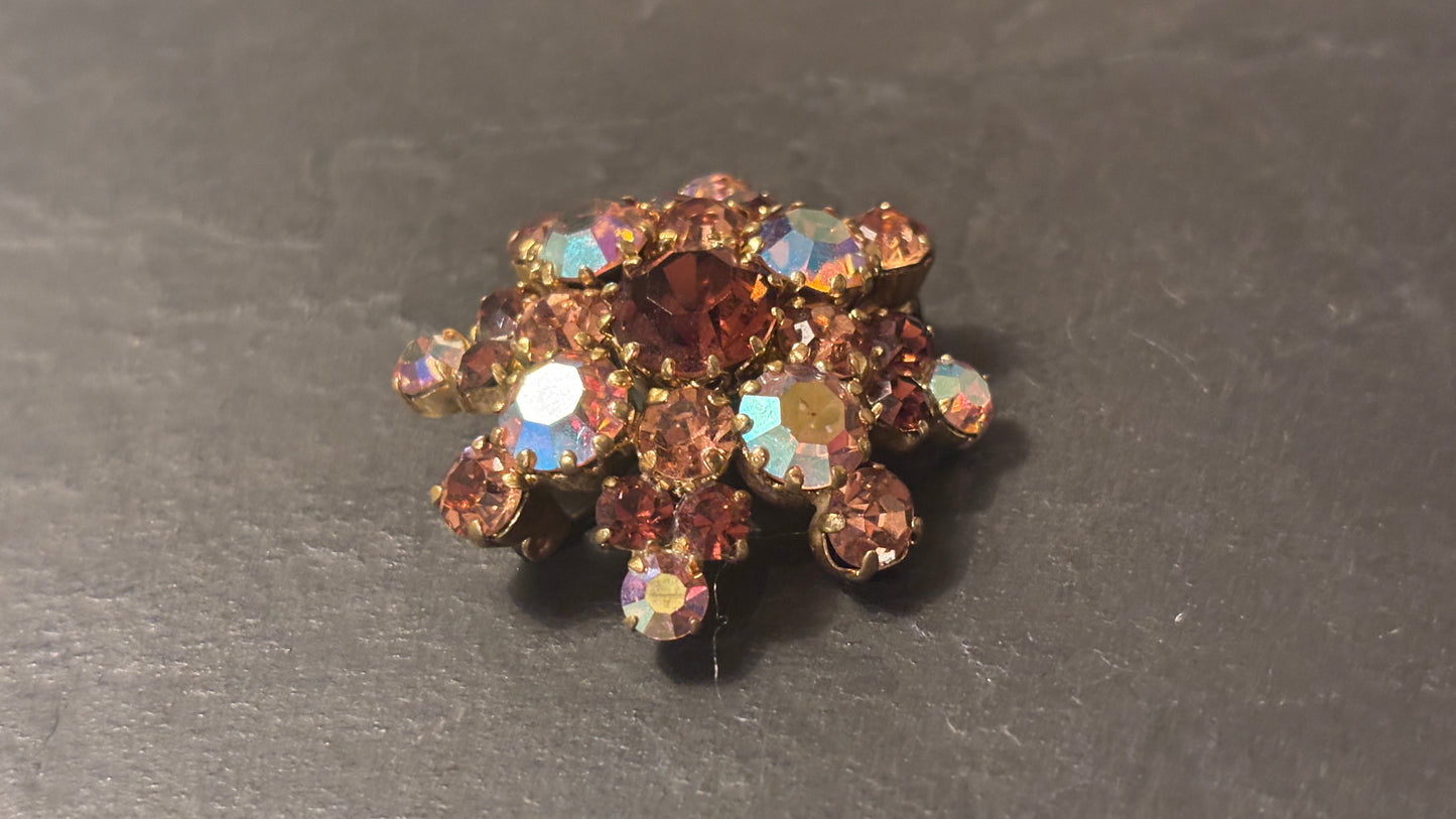 Broche en strass vintage années 60