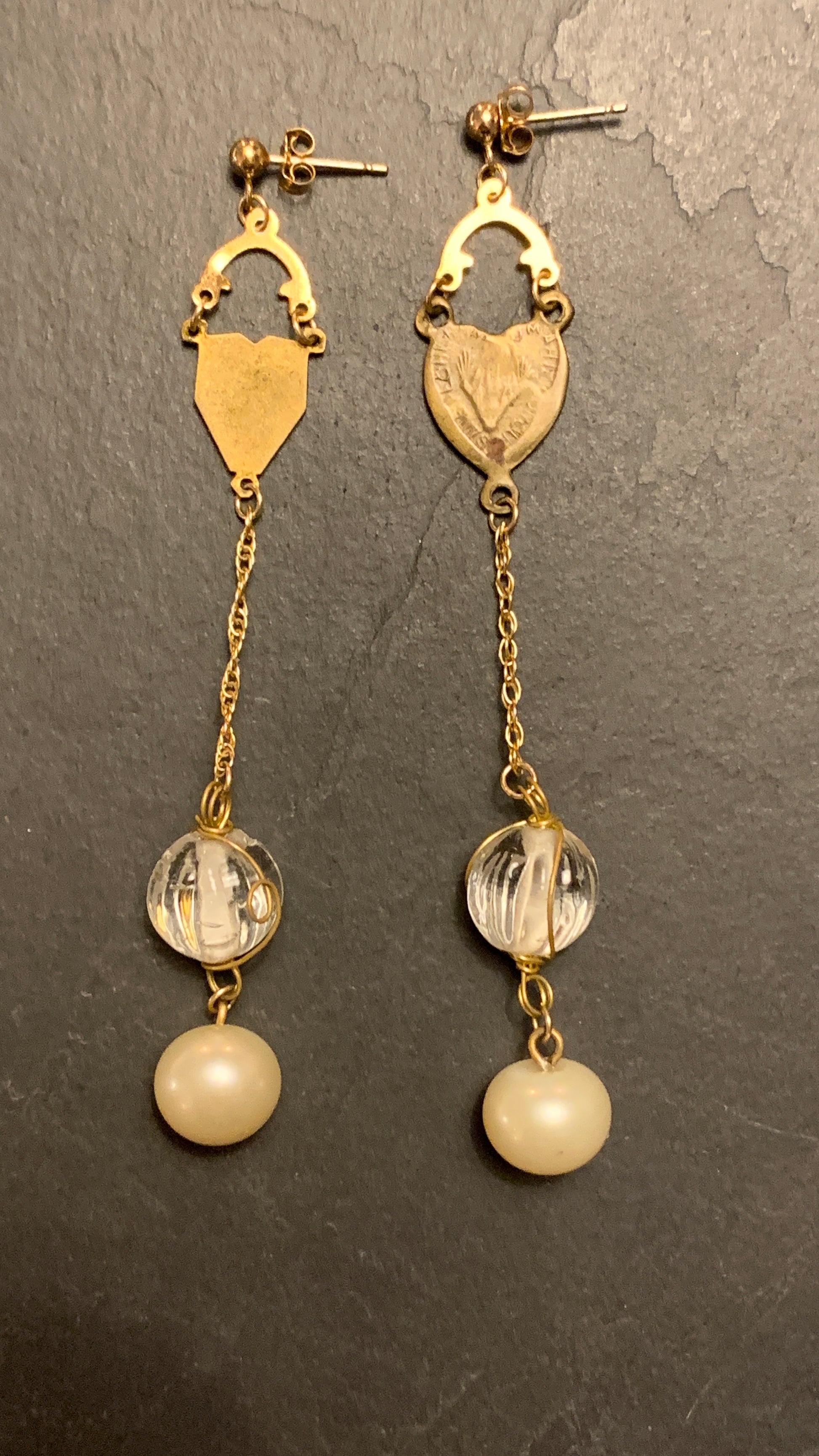 Pendants cœurs de chapelet et perles - blissparis