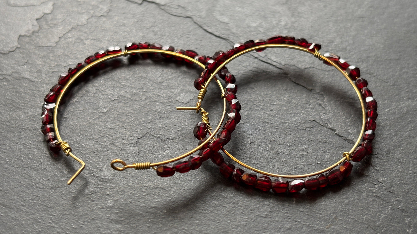 Grandes Creoles et grenats - blissparis