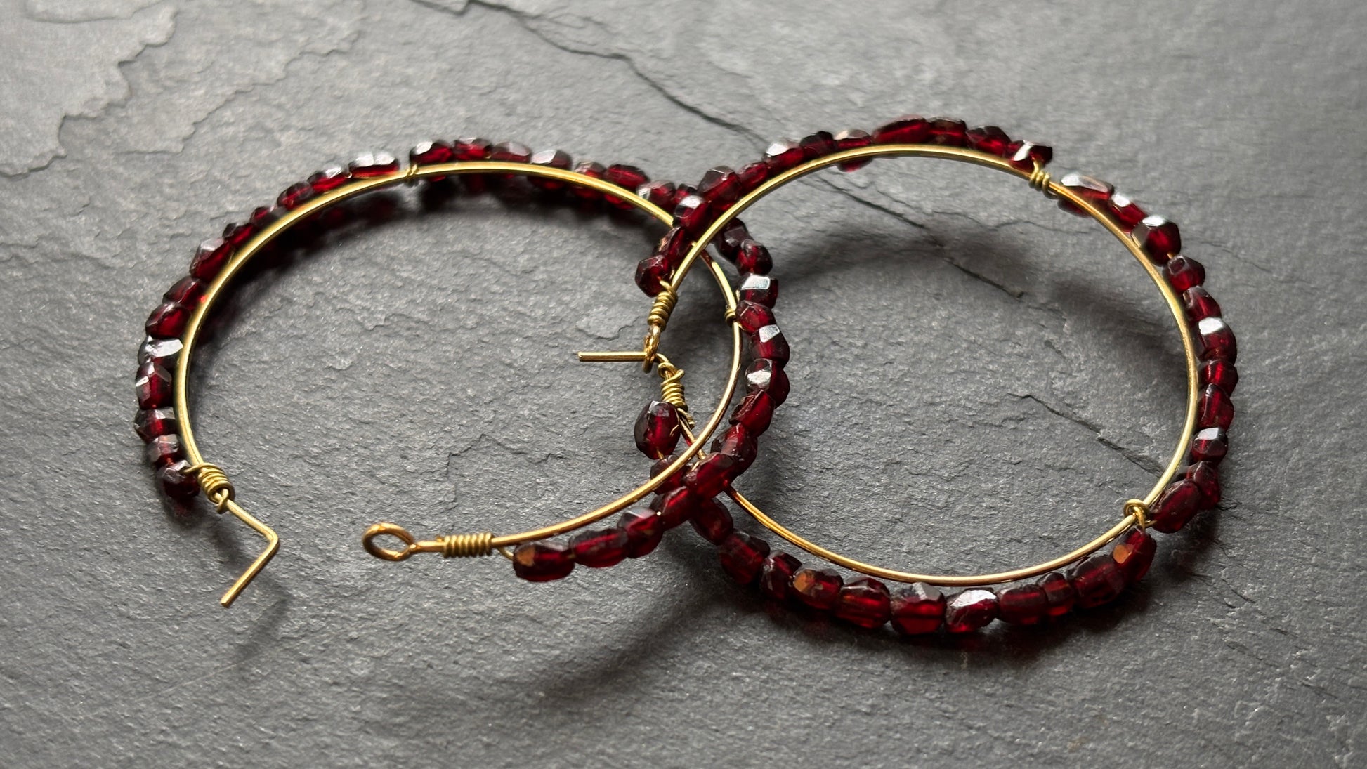 Grandes Creoles et grenats - blissparis