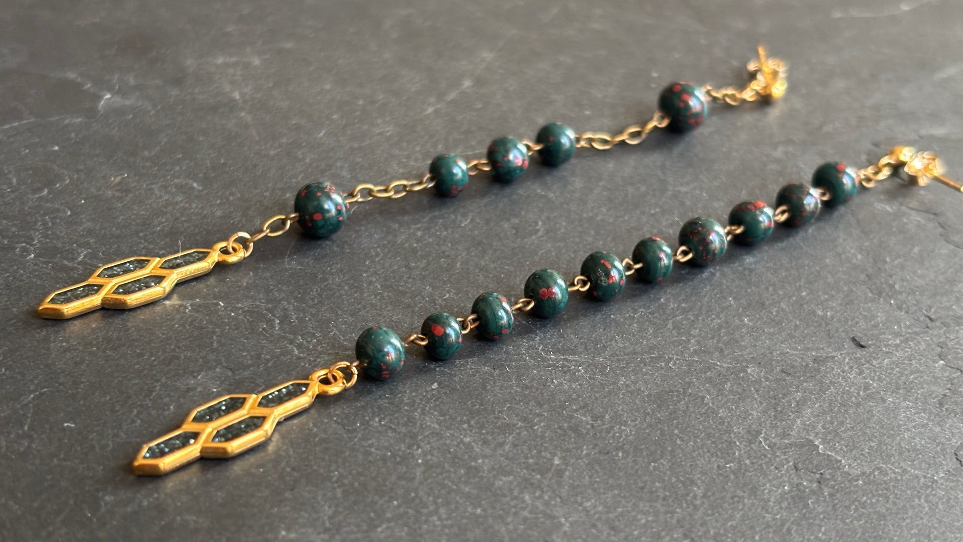 Pendants en perles de chapelet de Calcédoine - blissparis