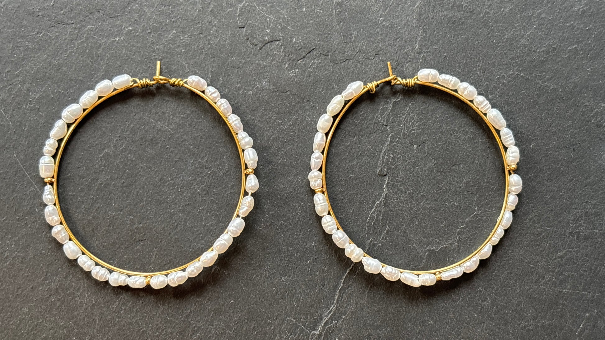 Larges créoles et perles - blissparis