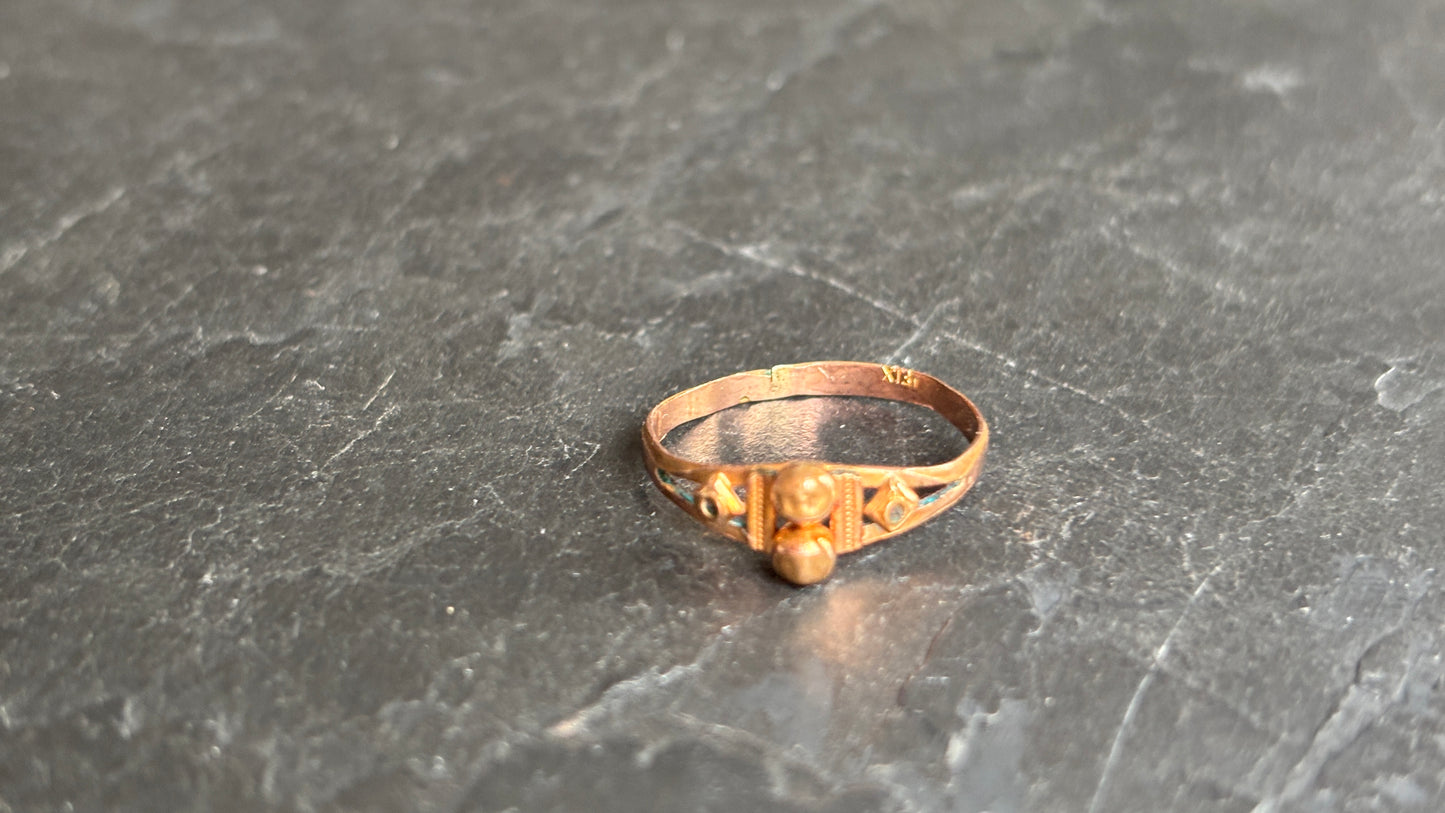 Fine bague Art Deco plaquée or